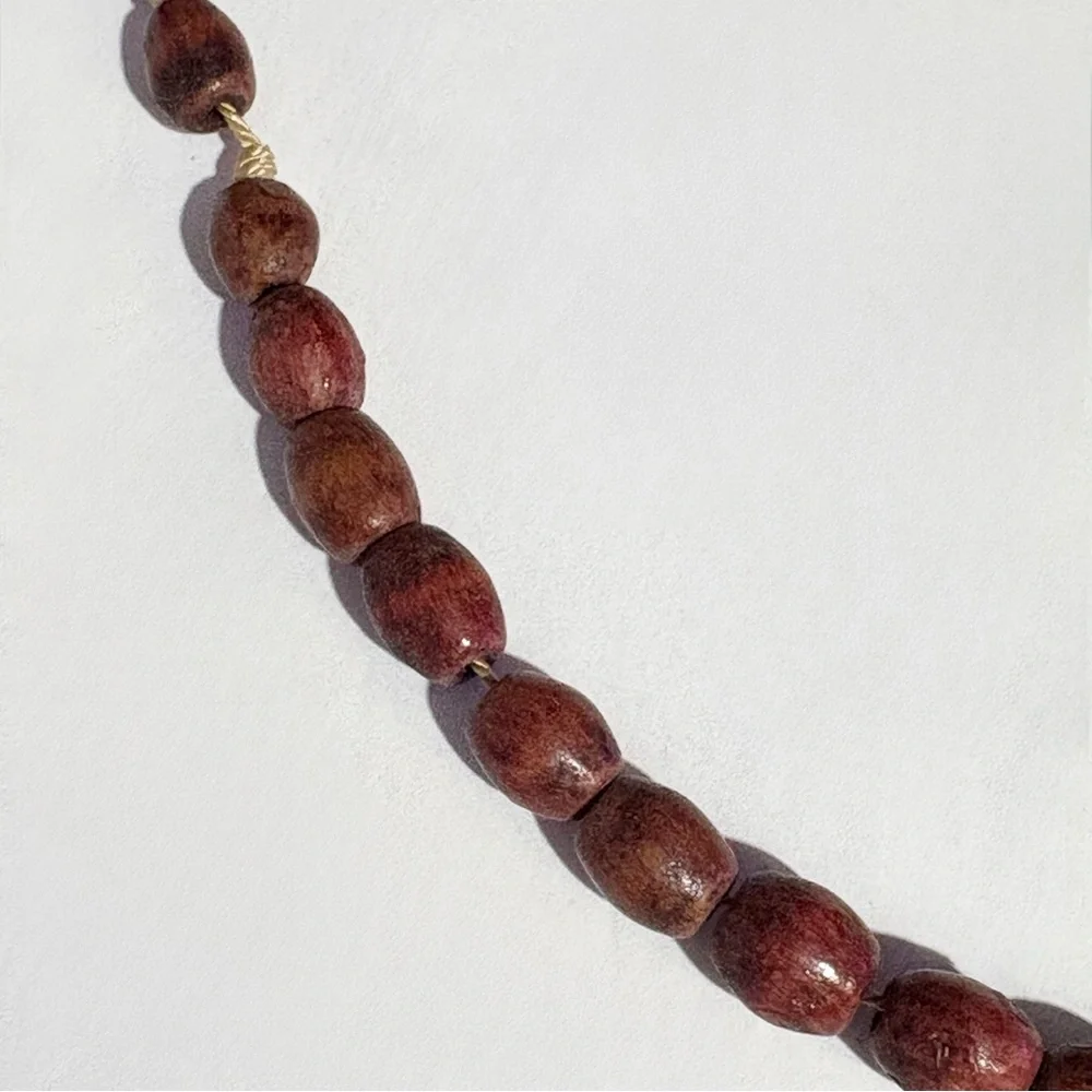 Wood Rosary Prayer Beads Handmade Necklace Catholic Crucifix Religious